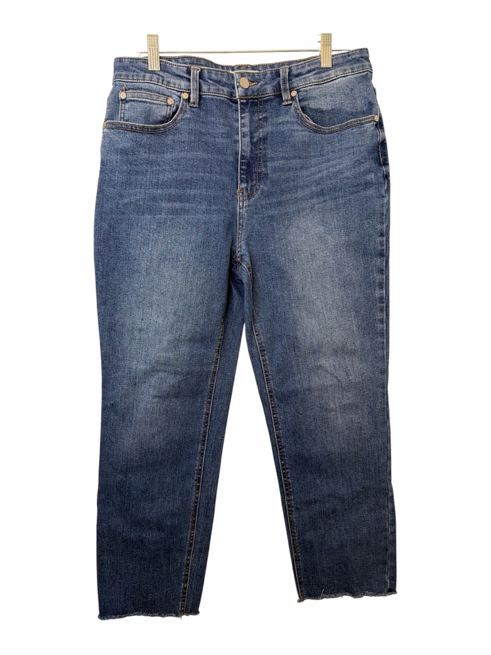 Oat NY Classic High-Rise Straight Leg Raw Edge Jeans